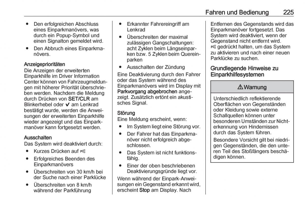 Opel Insignia B Handbuch / page 227