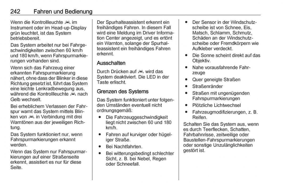 Opel Insignia B Handbuch / page 244