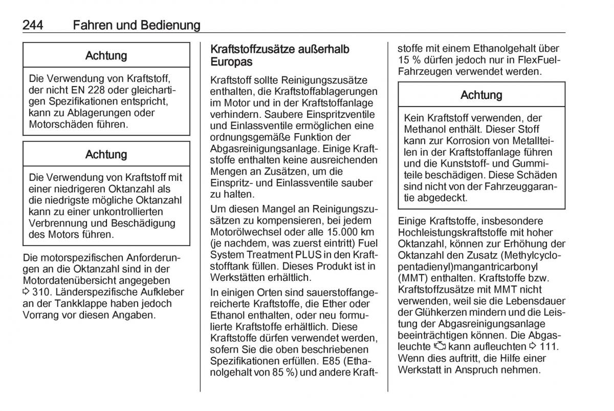 Opel Insignia B Handbuch / page 246