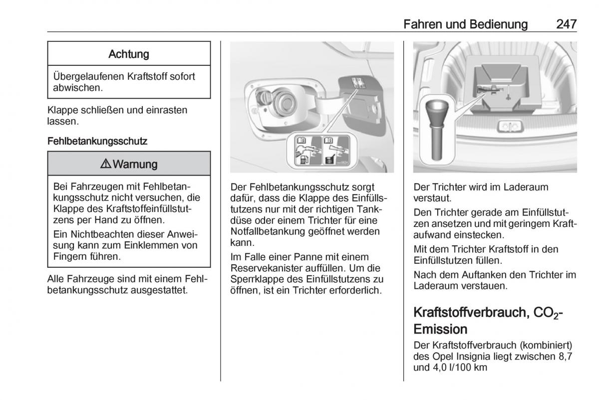 Opel Insignia B Handbuch / page 249