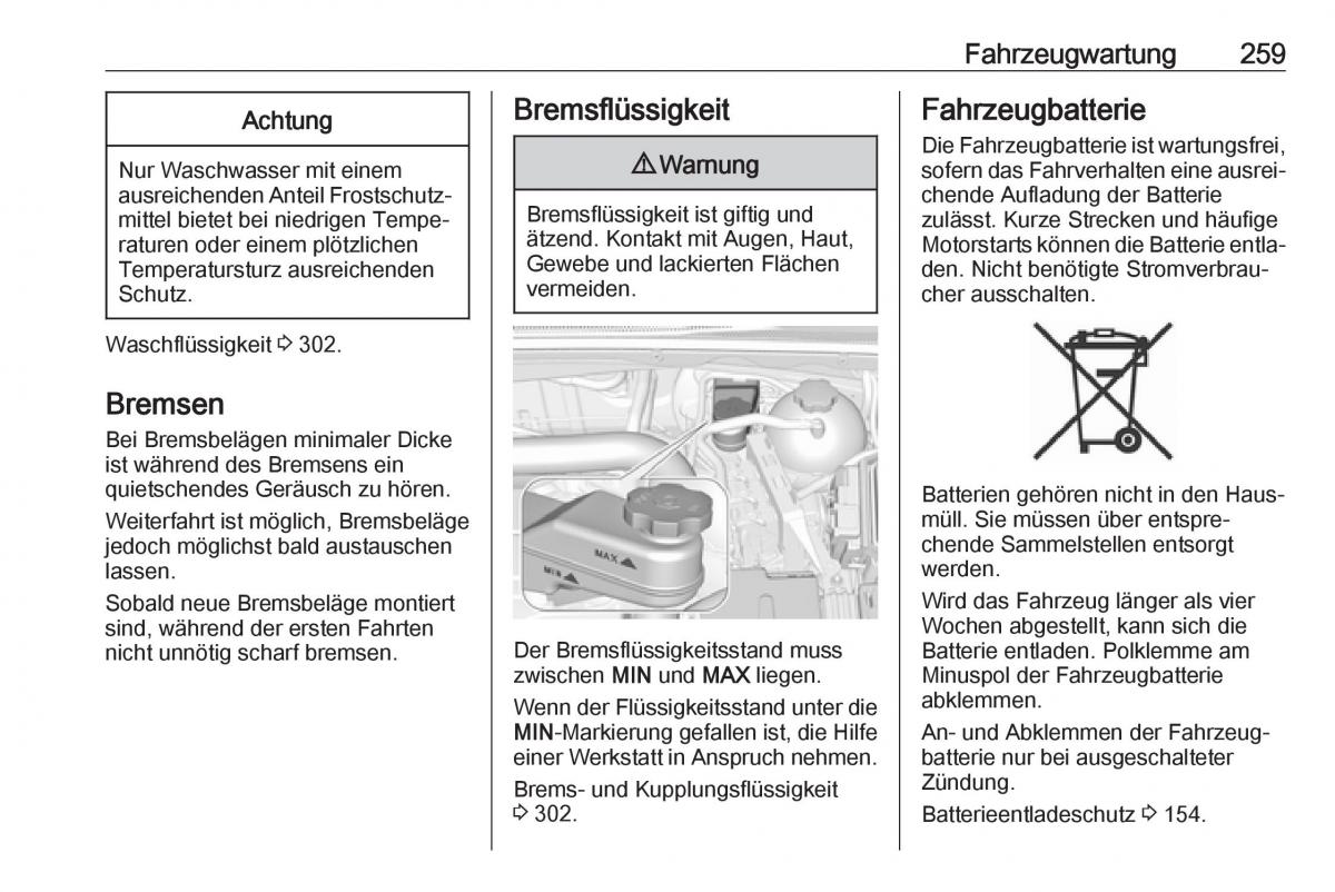 Opel Insignia B Handbuch / page 261