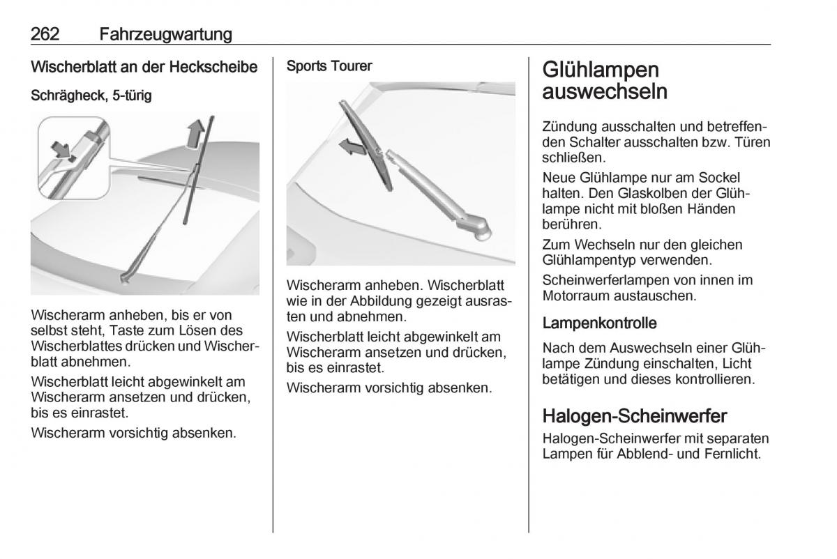 Opel Insignia B Handbuch / page 264