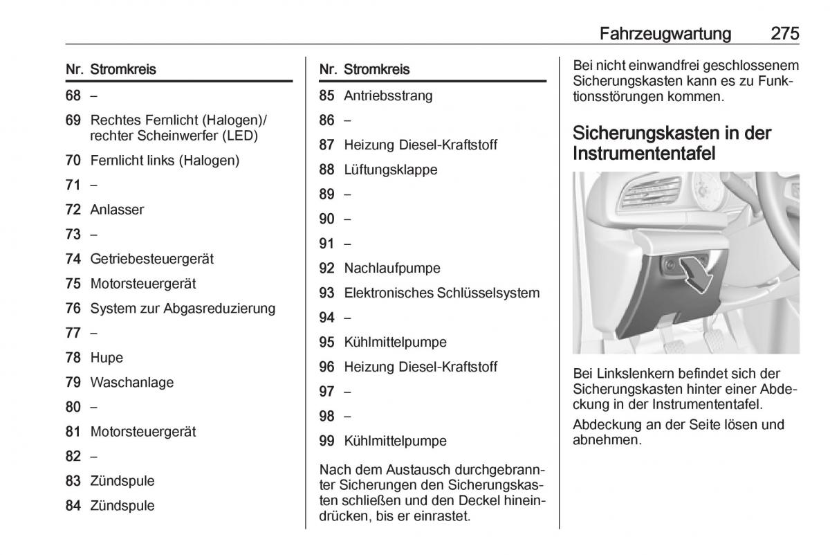 Opel Insignia B Handbuch / page 277