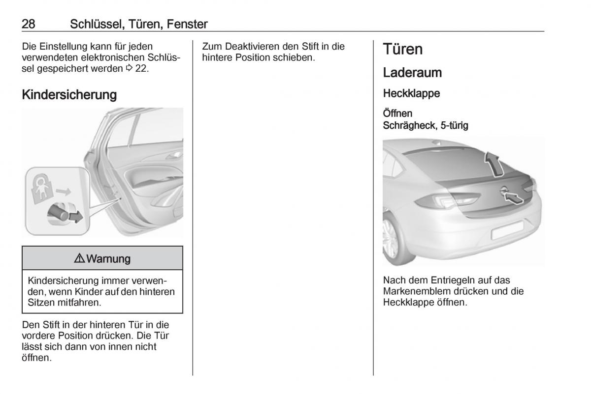 Opel Insignia B Handbuch / page 30