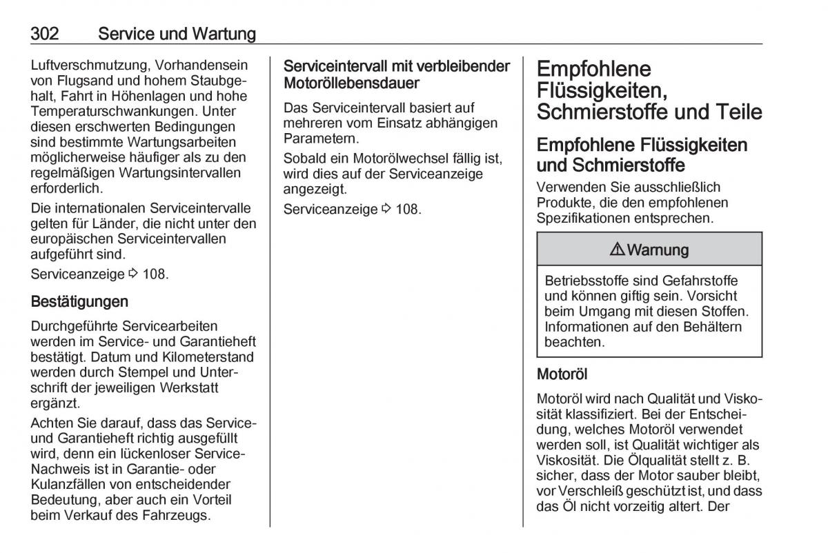 Opel Insignia B Handbuch / page 304