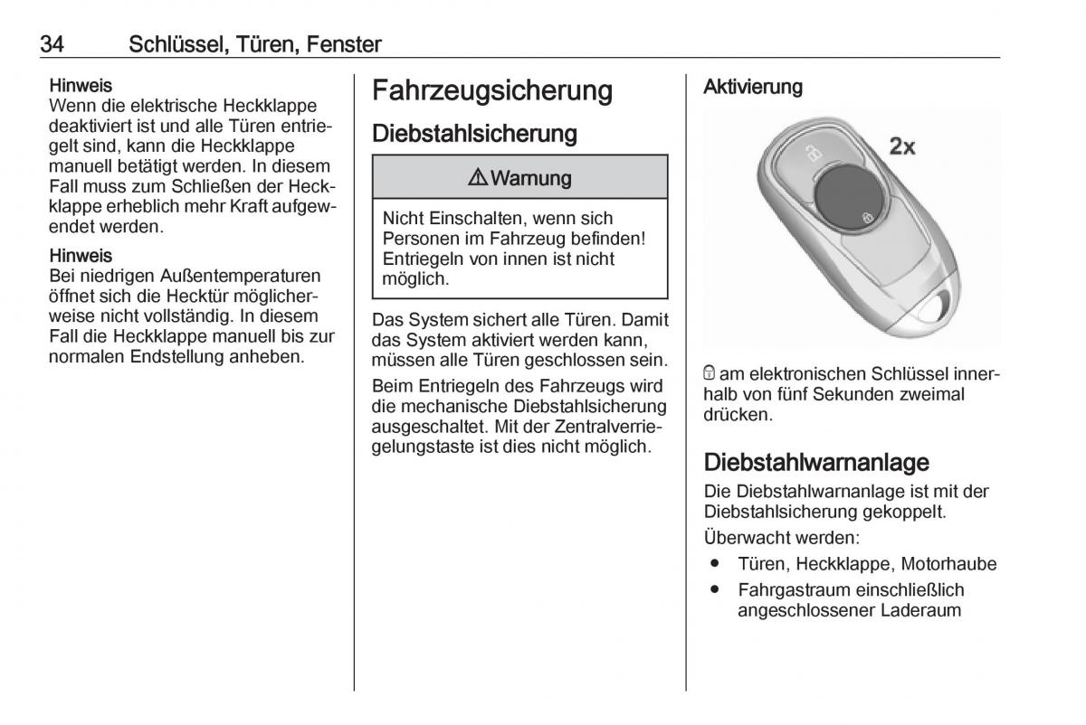 Opel Insignia B Handbuch / page 36