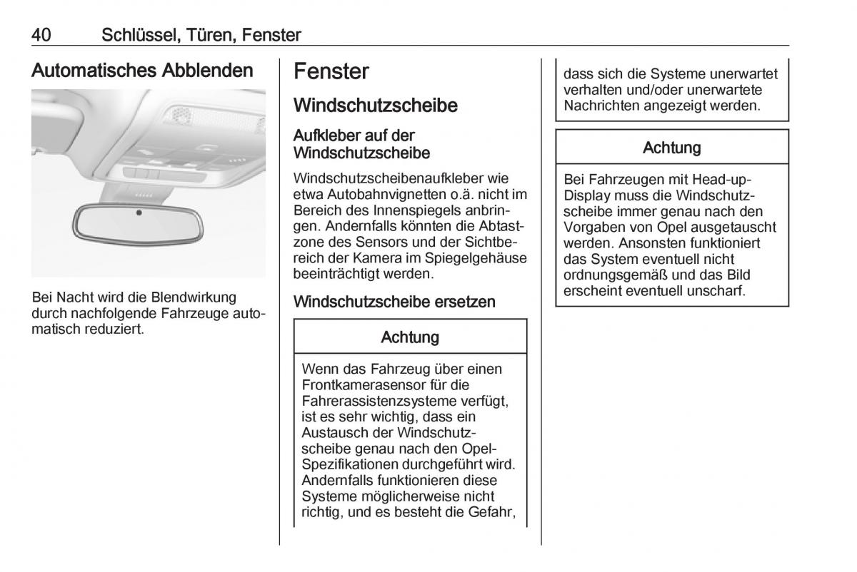 Opel Insignia B Handbuch / page 42