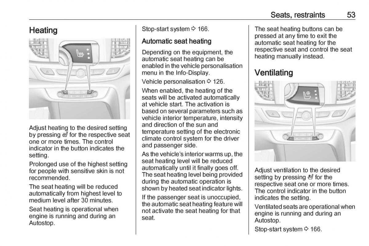 Opel Insignia B owners manual / page 55