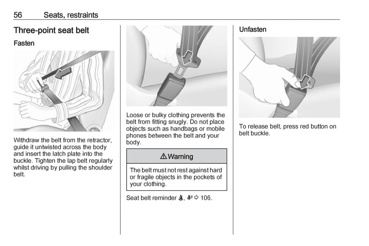 Opel Insignia B owners manual / page 58