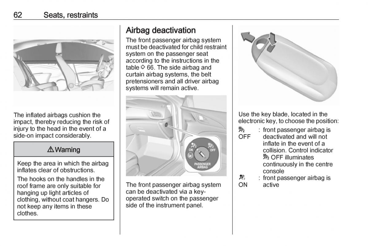 Opel Insignia B owners manual / page 64