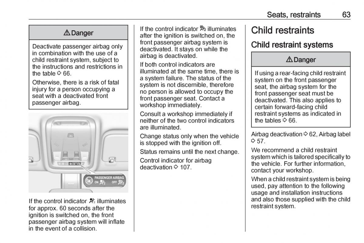 Opel Insignia B owners manual / page 65