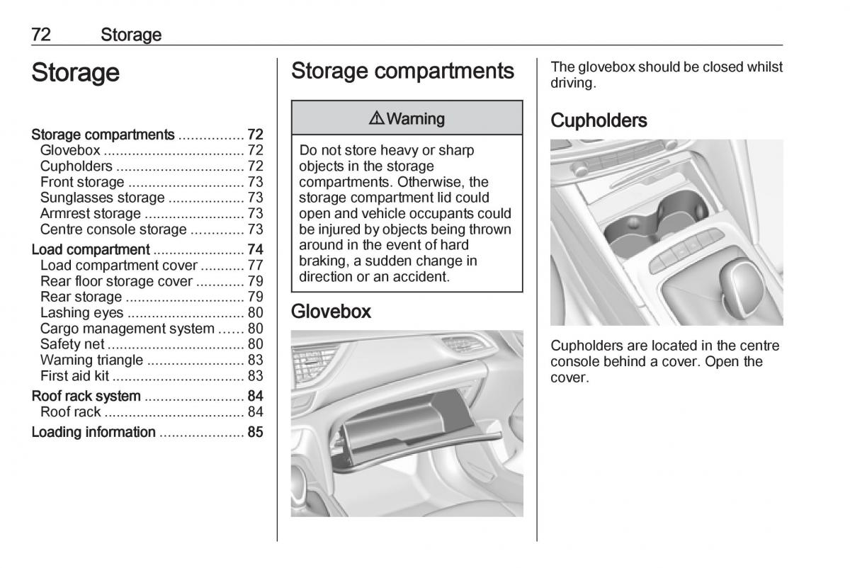 Opel Insignia B owners manual / page 74