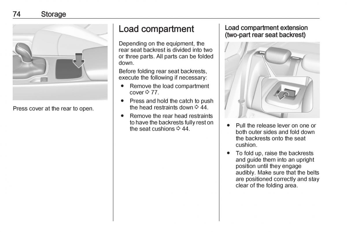 Opel Insignia B owners manual / page 76