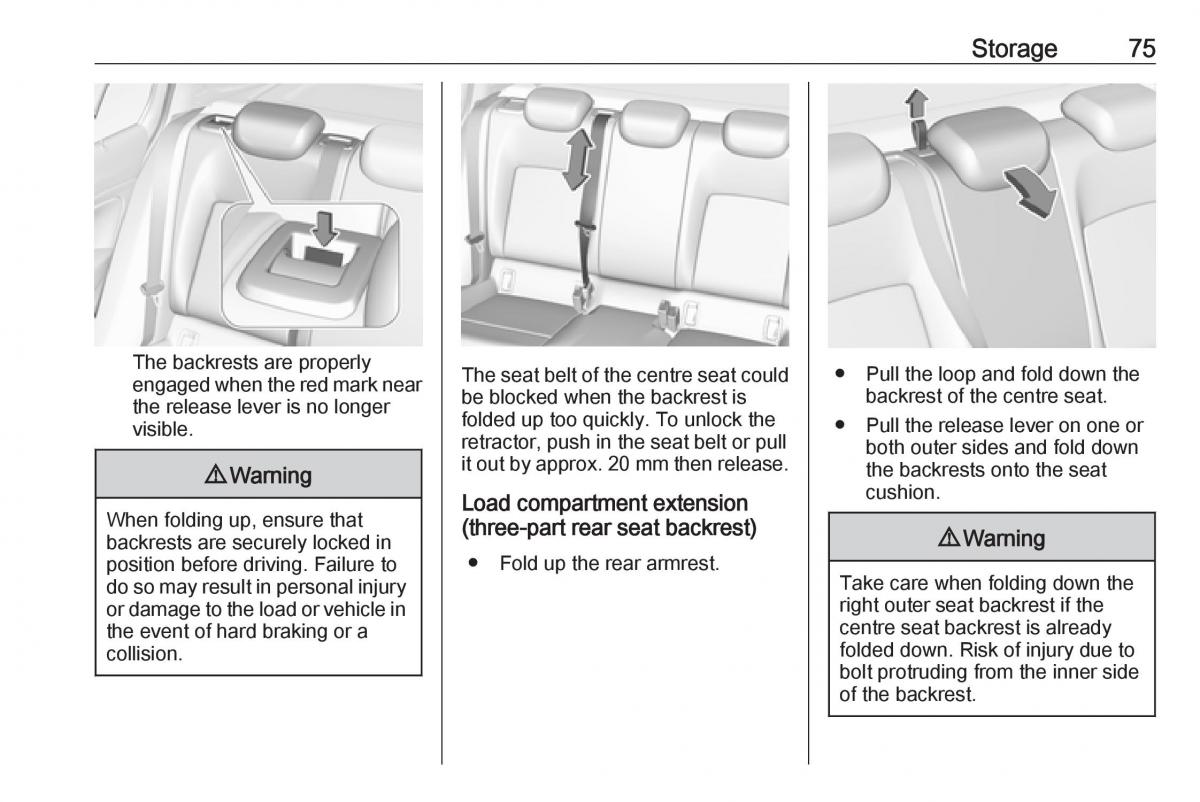 Opel Insignia B owners manual / page 77