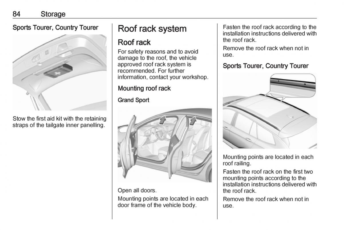 Opel Insignia B owners manual / page 86