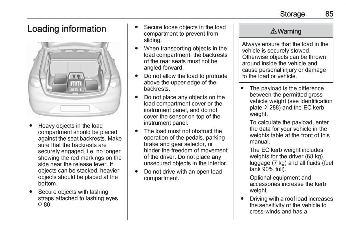 Opel Insignia B owners manual / page 87