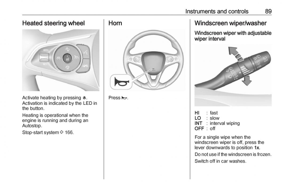 Opel Insignia B owners manual / page 91