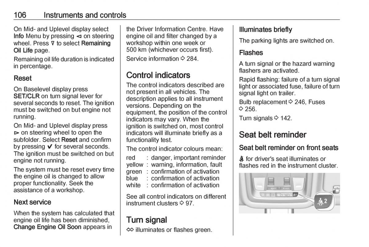 Opel Insignia B owners manual / page 108