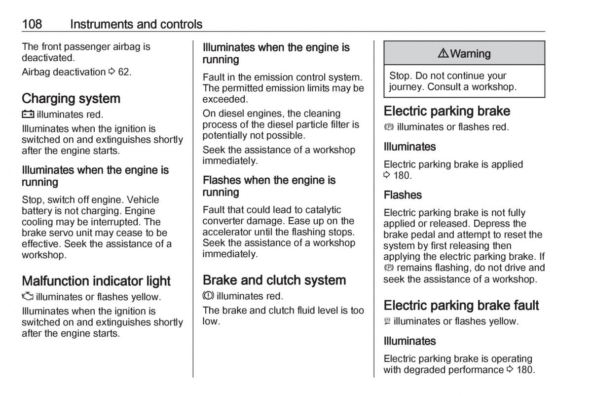 Opel Insignia B owners manual / page 110