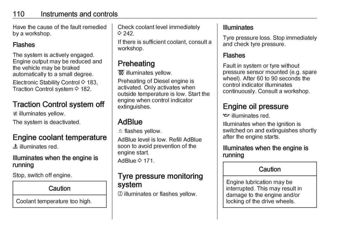 Opel Insignia B owners manual / page 112