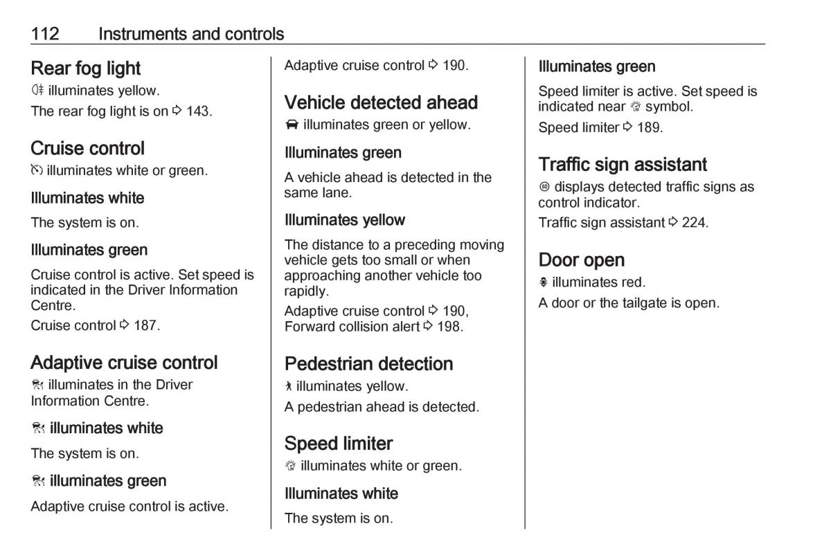 Opel Insignia B owners manual / page 114