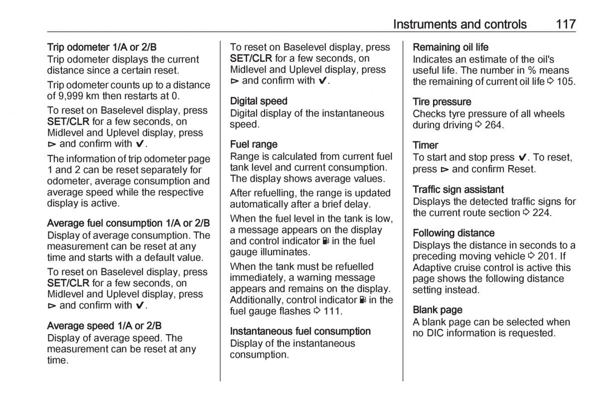 Opel Insignia B owners manual / page 119