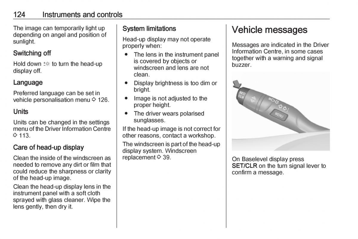 Opel Insignia B owners manual / page 126