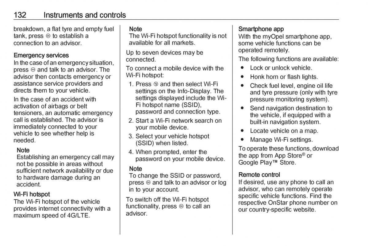 Opel Insignia B owners manual / page 134