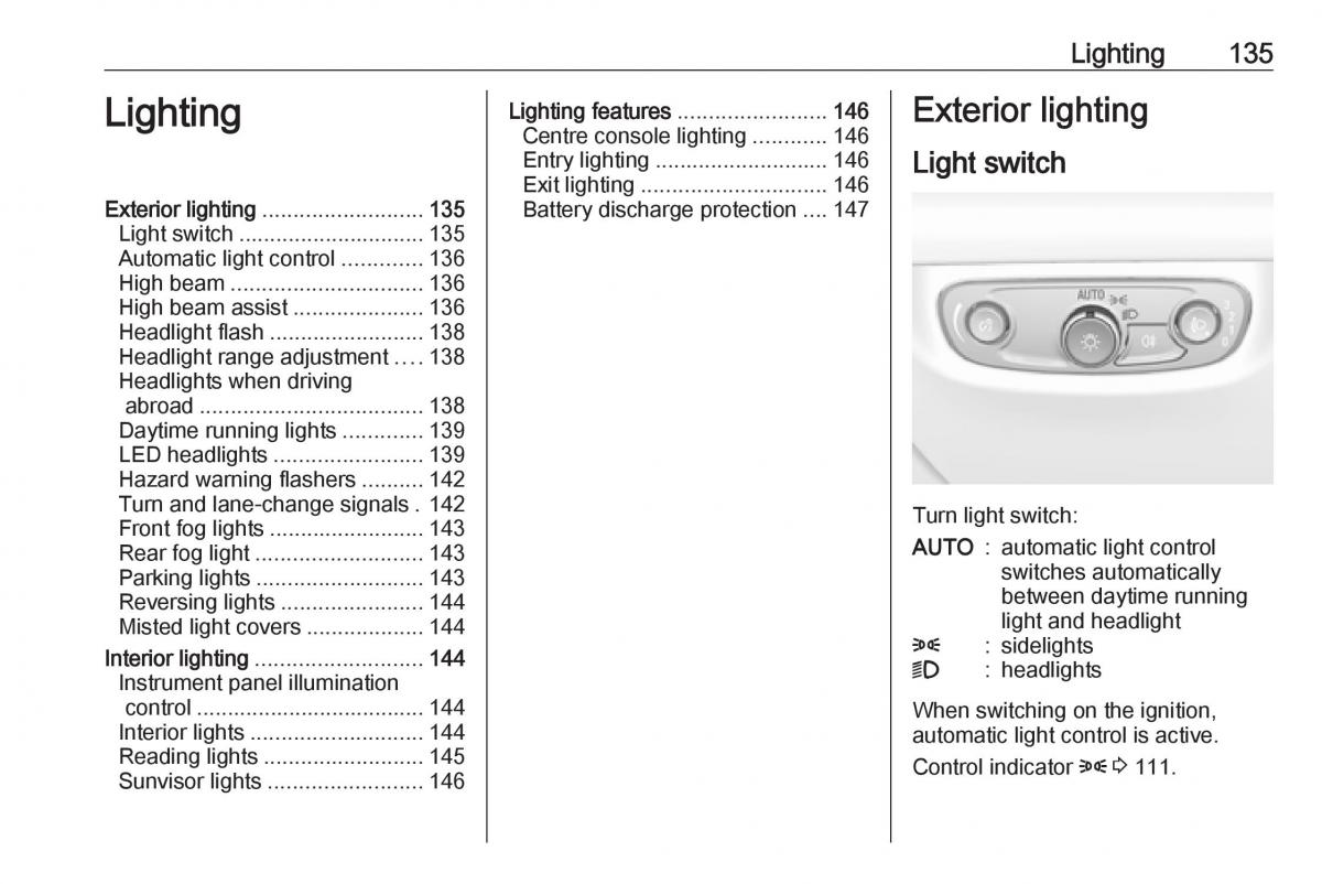 Opel Insignia B owners manual / page 137