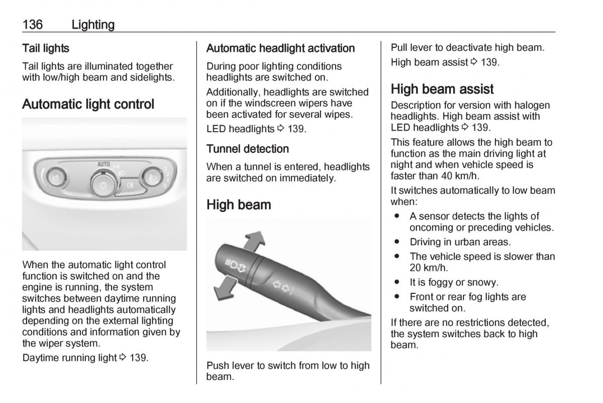 Opel Insignia B owners manual / page 138