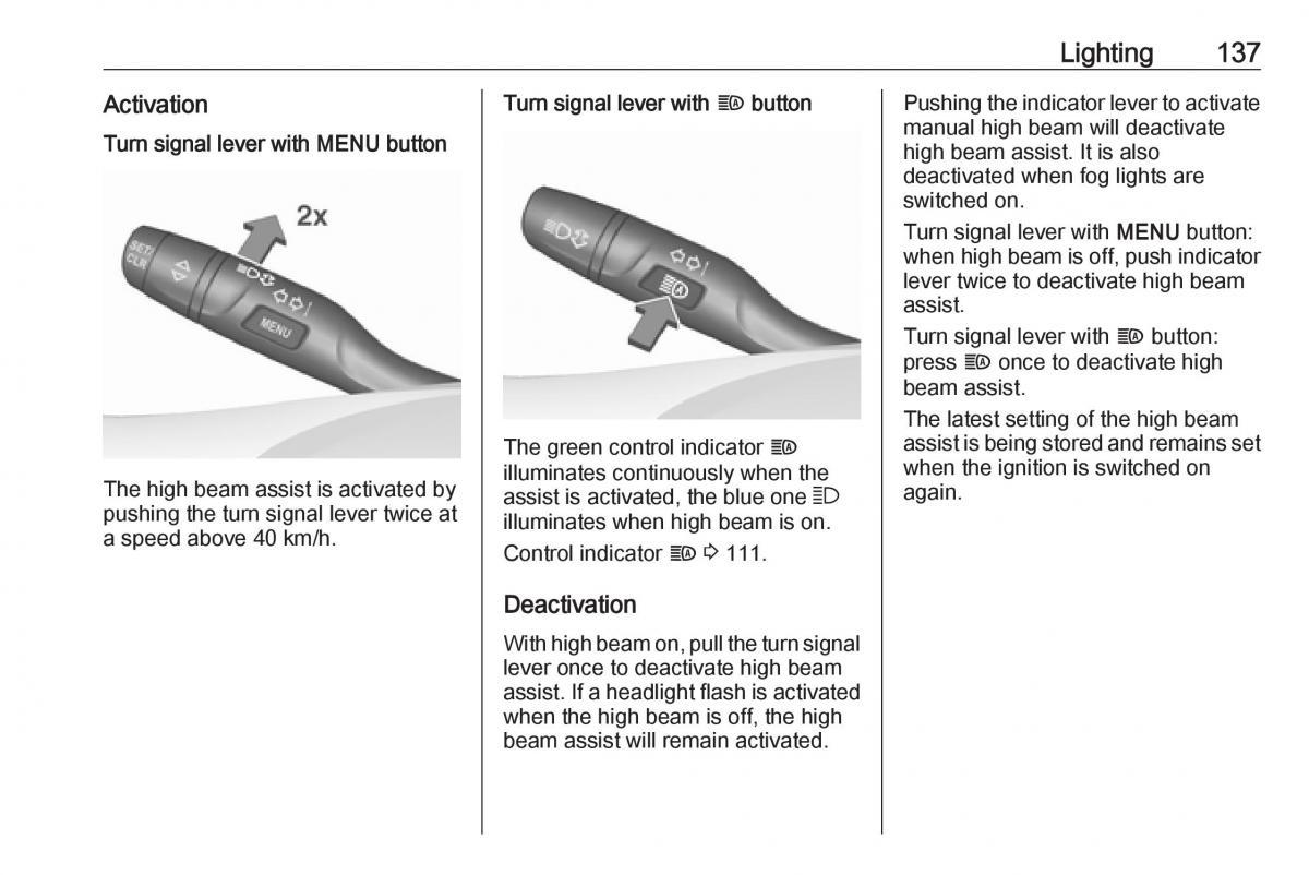 Opel Insignia B owners manual / page 139