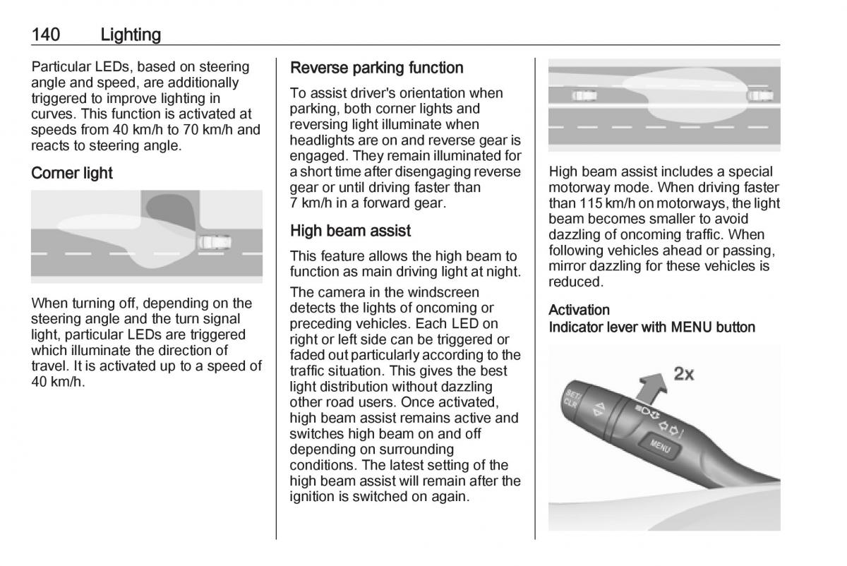 Opel Insignia B owners manual / page 142