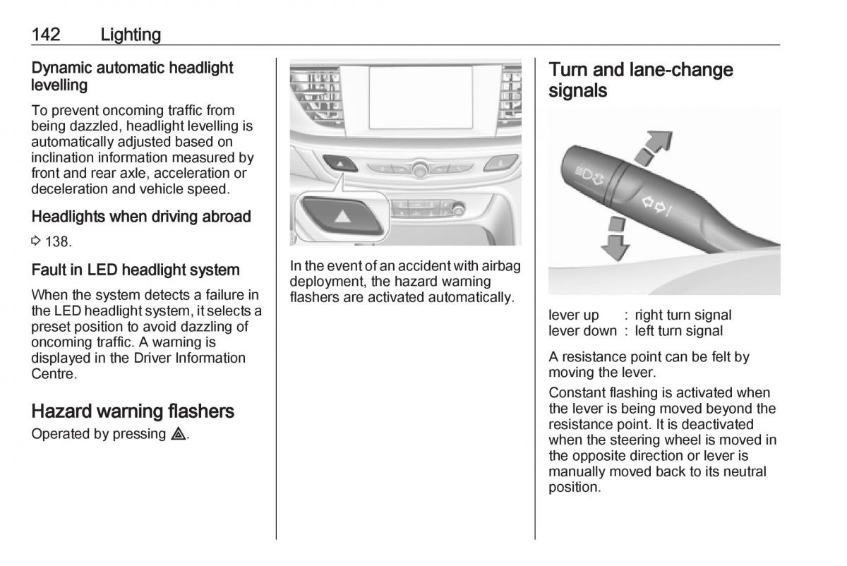 Opel Insignia B owners manual / page 144