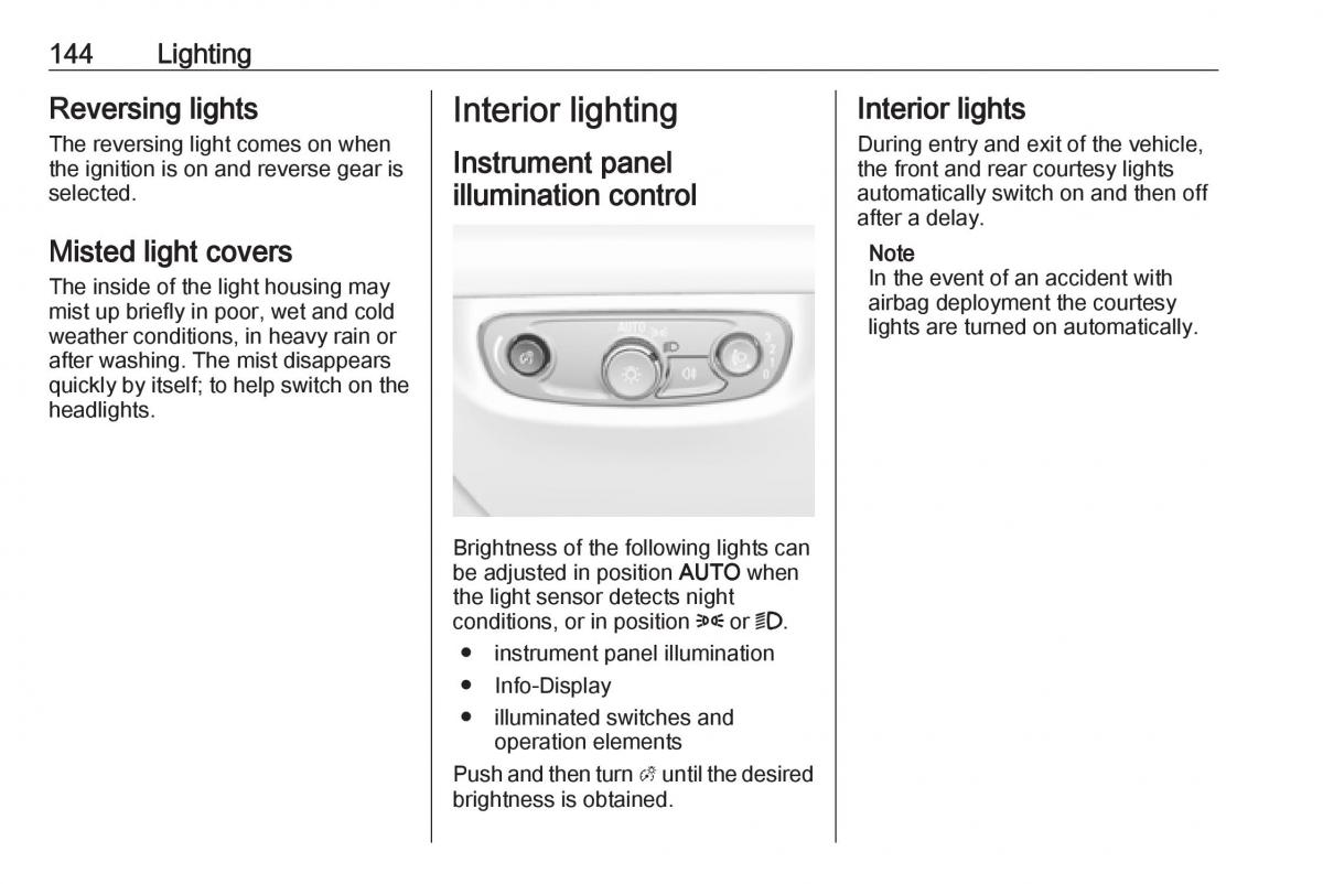 Opel Insignia B owners manual / page 146