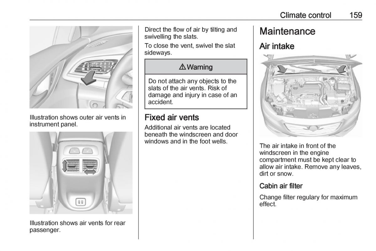 Opel Insignia B owners manual / page 161