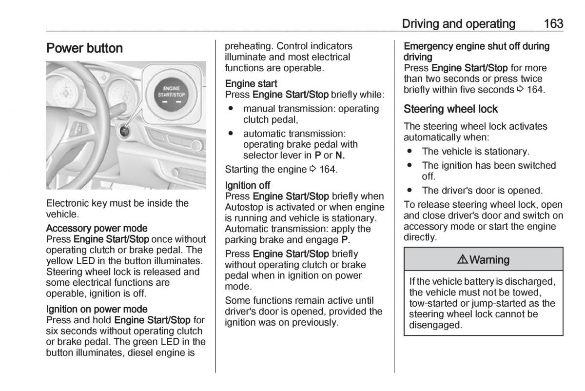 Opel Insignia B owners manual / page 165