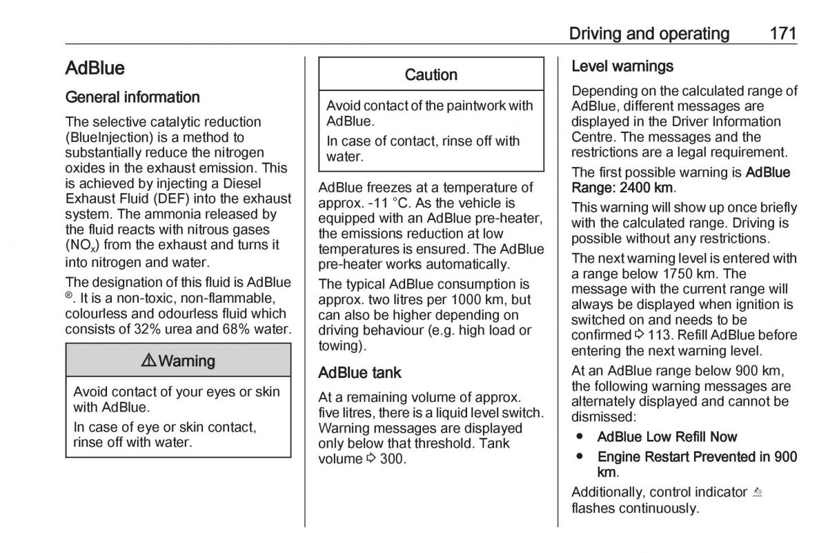 Opel Insignia B owners manual / page 173