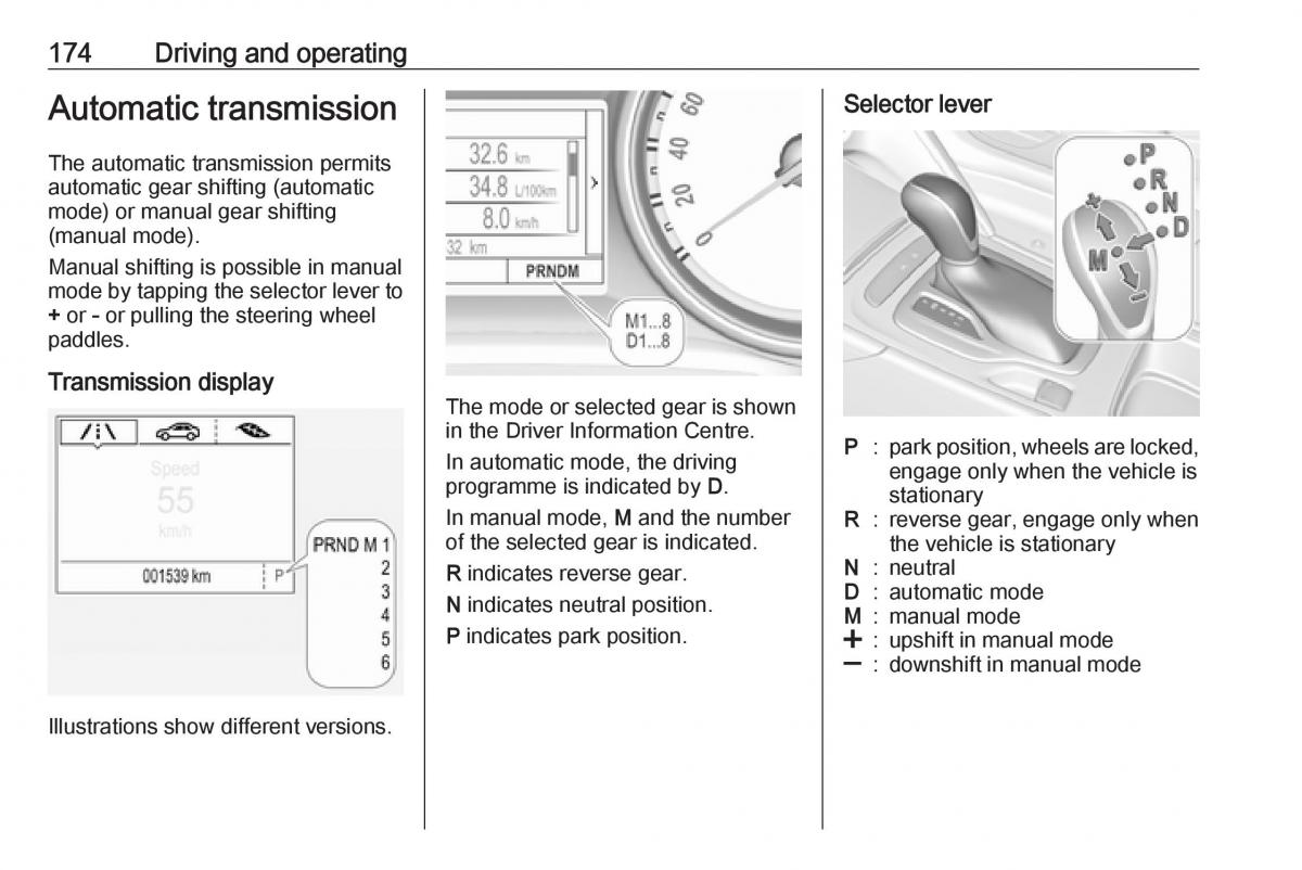 Opel Insignia B owners manual / page 176