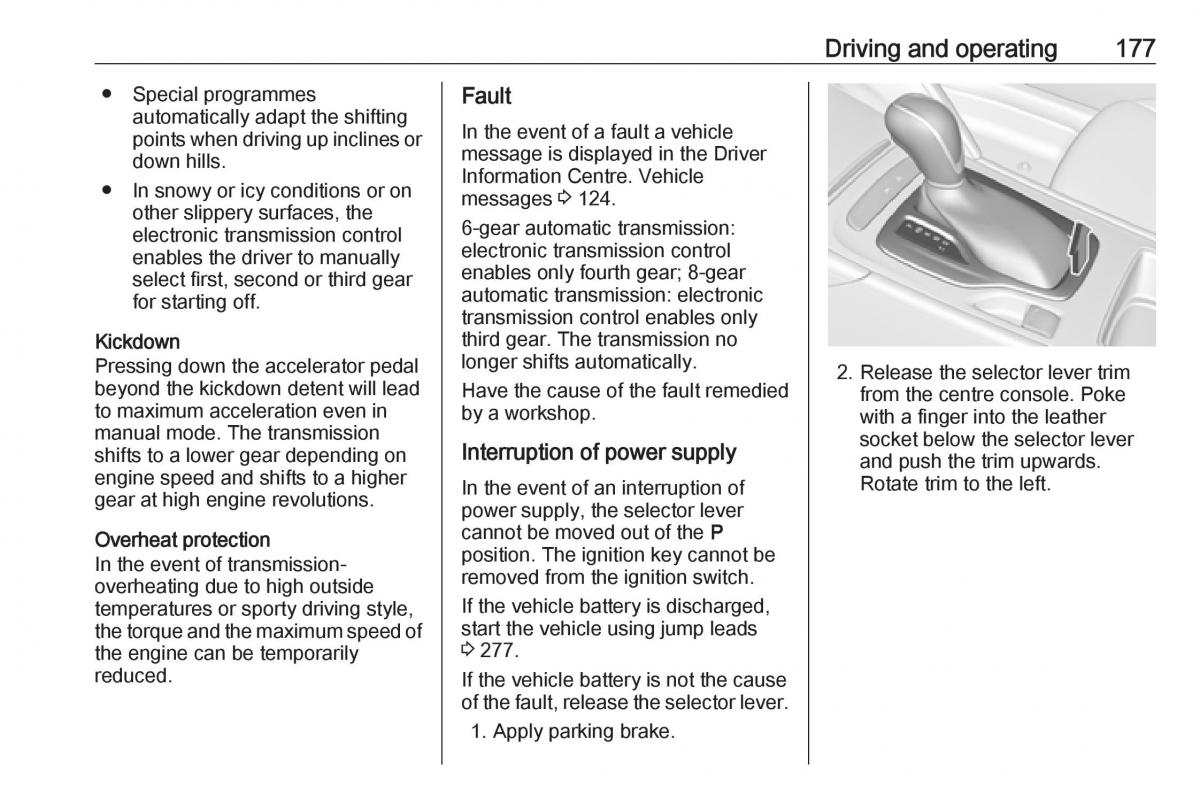 Opel Insignia B owners manual / page 179