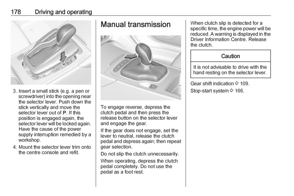 Opel Insignia B owners manual / page 180