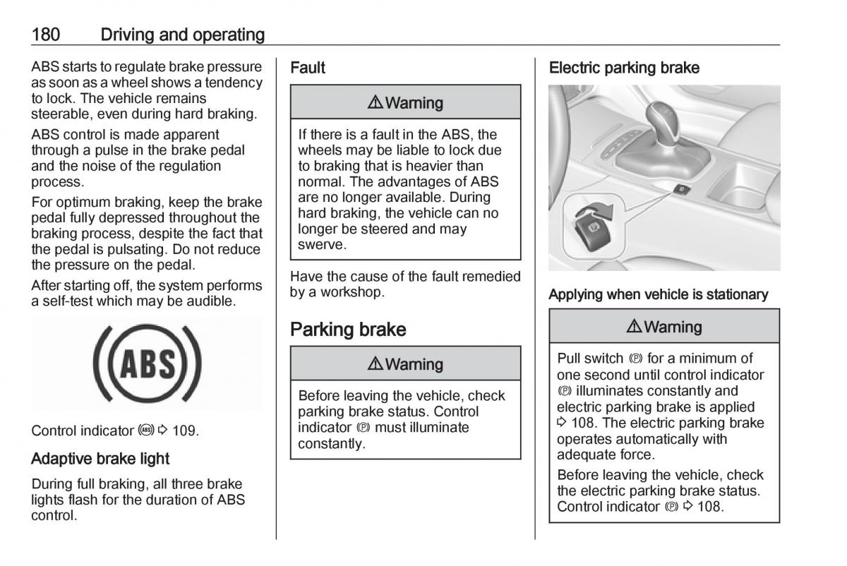 Opel Insignia B owners manual / page 182