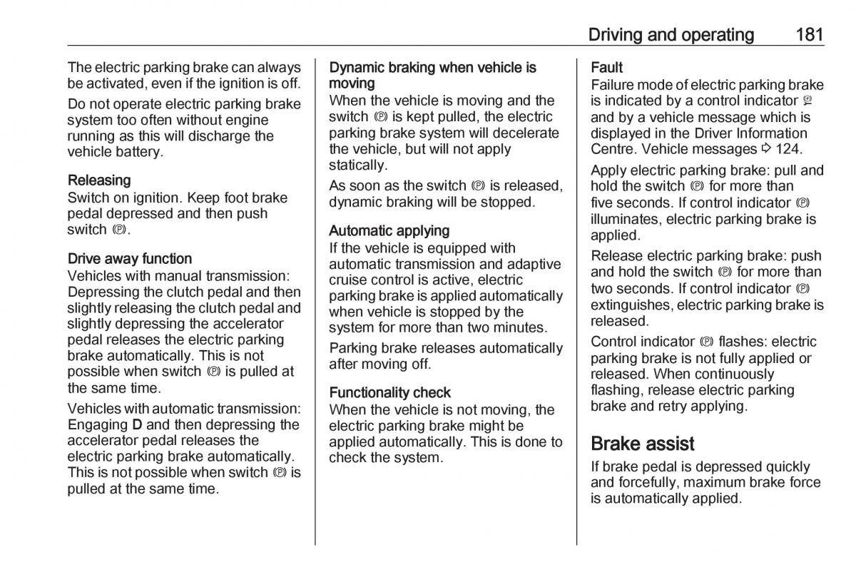 Opel Insignia B owners manual / page 183