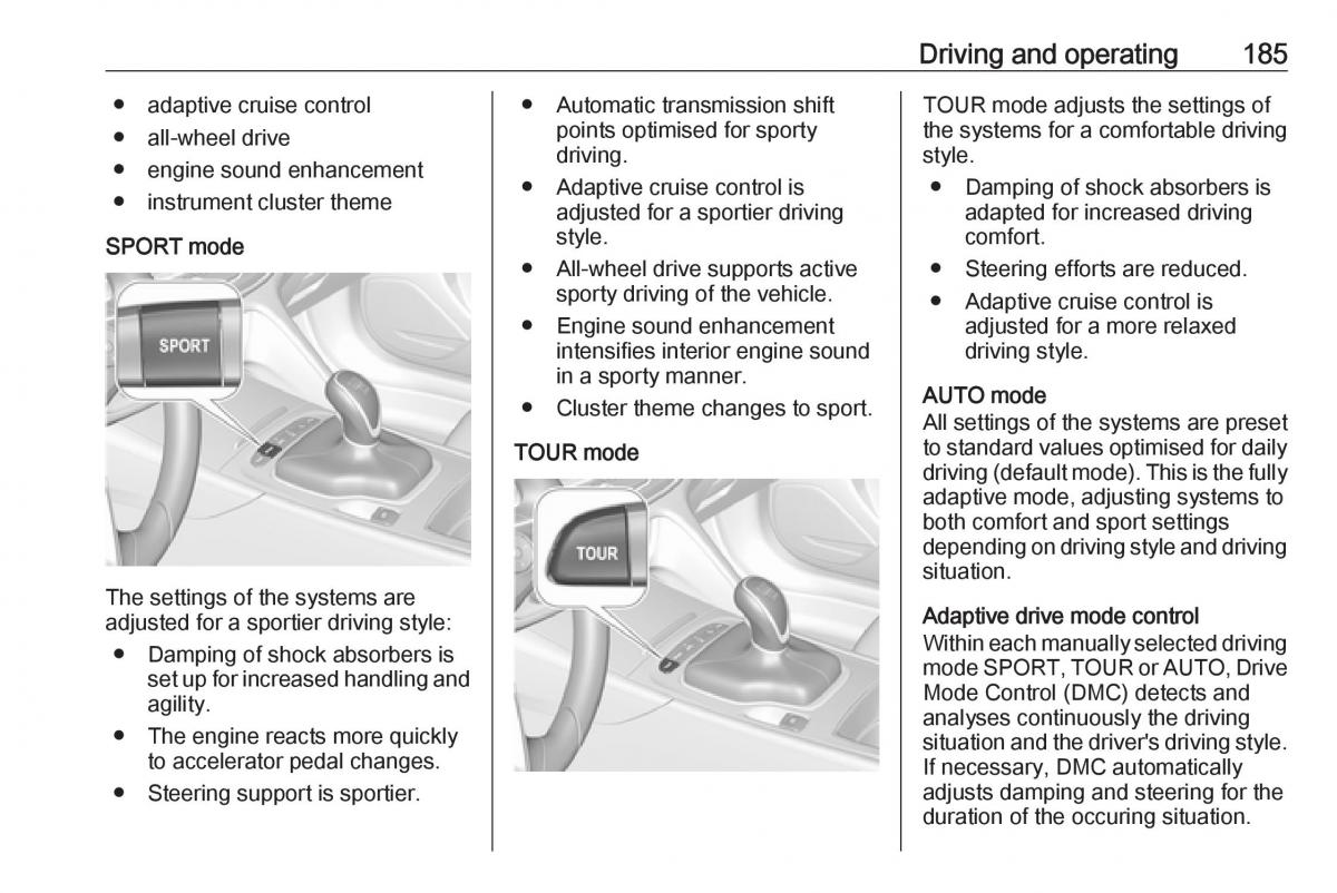 Opel Insignia B owners manual / page 187