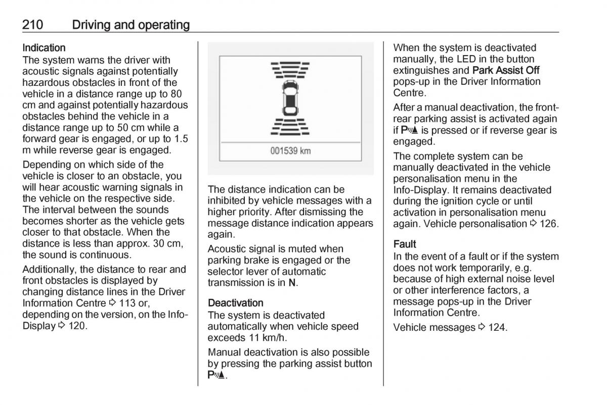 Opel Insignia B owners manual / page 212