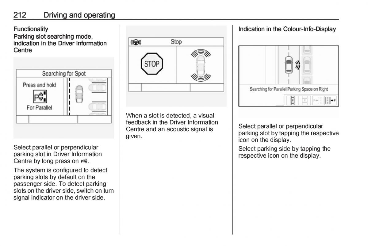 Opel Insignia B owners manual / page 214