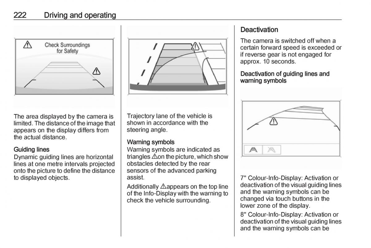 Opel Insignia B owners manual / page 224