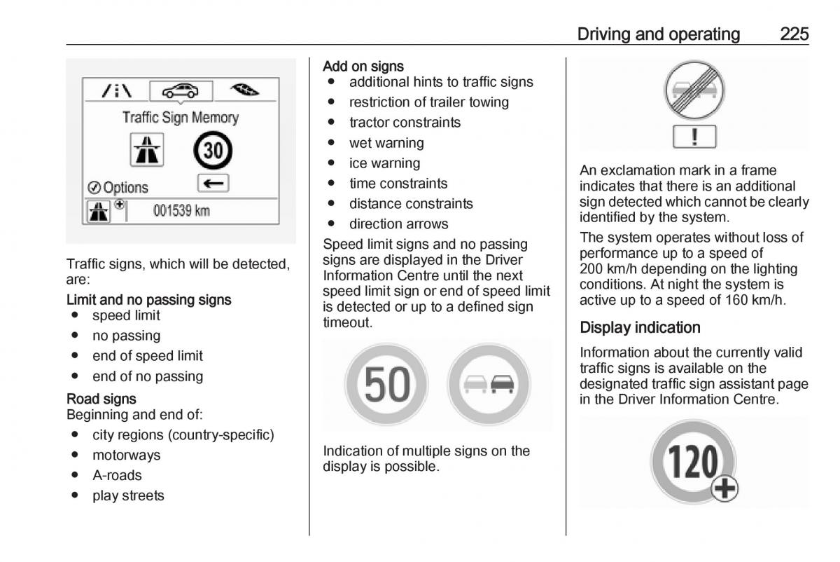 Opel Insignia B owners manual / page 227