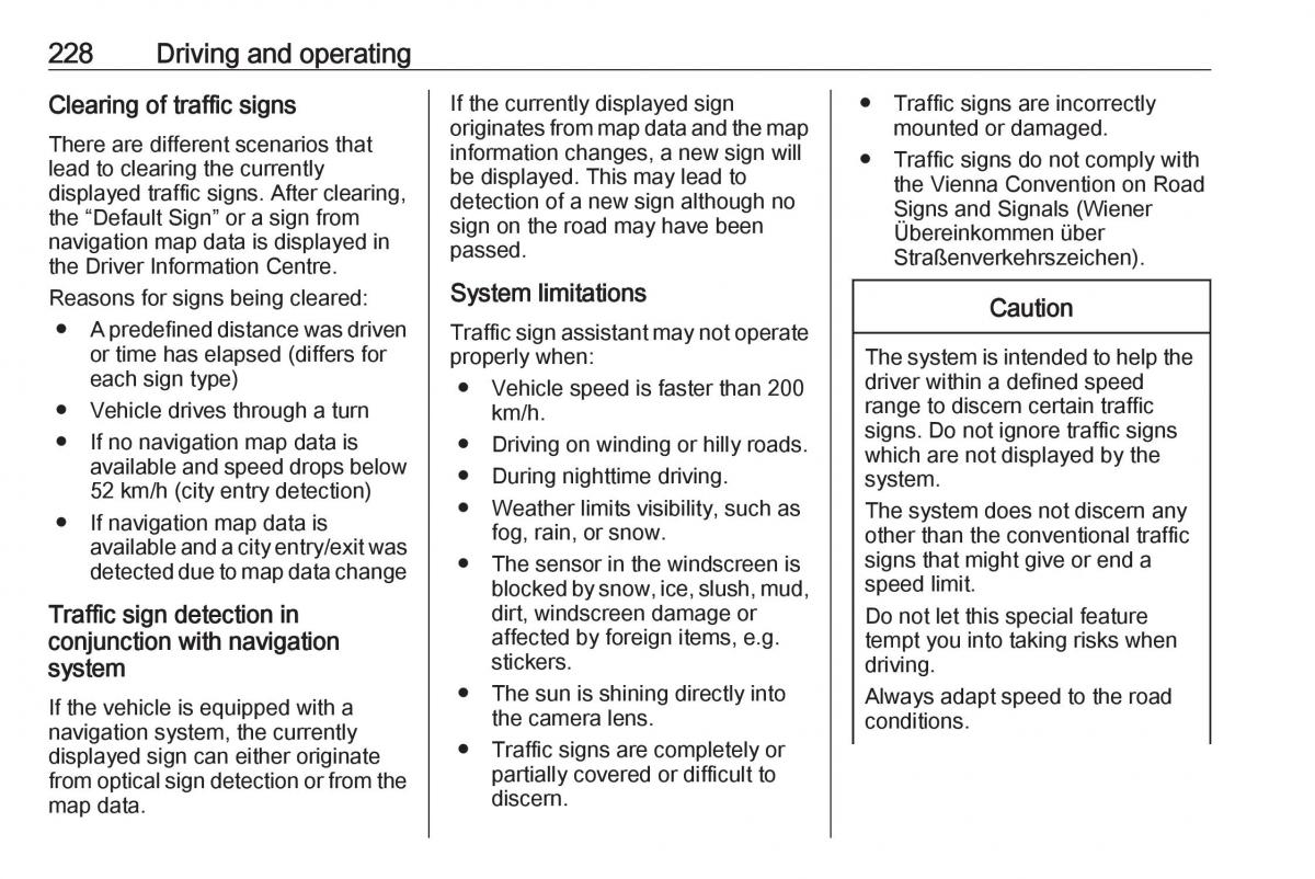 Opel Insignia B owners manual / page 230