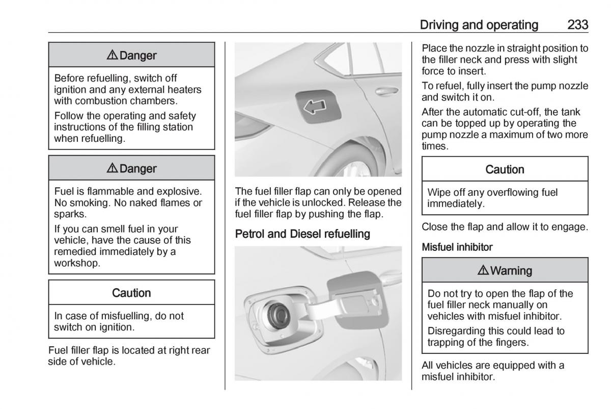 Opel Insignia B owners manual / page 235