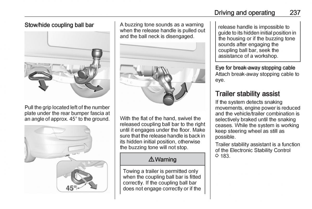 Opel Insignia B owners manual / page 239